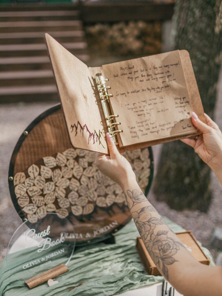 Photo by Anna Blake A person holding a notebook with writing on it