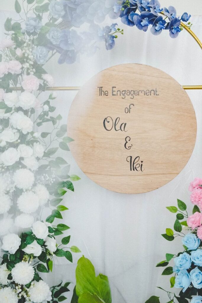 Photo by Bayu Syaits a wooden sign that says the engagement of ole and ke